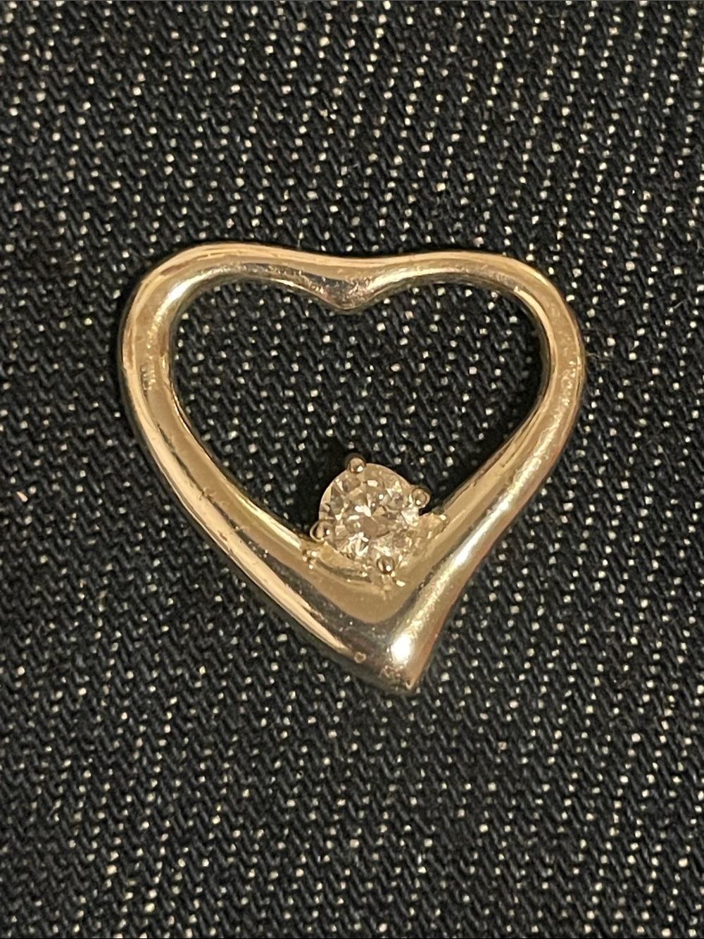 Sterling Silver Heart Pendant with Solitaire CZ
